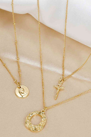 Shop 3-Piece 18K Gold-Plated Pendant Necklace Now On Klozey Store - Trendy U.S. Premium Women Apparel & Accessories And Be Up-To-Fashion!