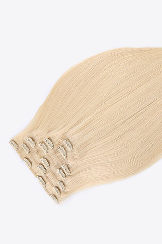 Shop 18" 120g Clip-In Hair Extensions Indian Human Hair in Blonde Now On Klozey Store - Trendy U.S. Premium Women Apparel & Accessories And Be Up-To-Fashion!