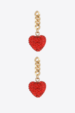 Shop Rhinestone Heart Chain Drop Earrings Now On Klozey Store - Trendy U.S. Premium Women Apparel & Accessories And Be Up-To-Fashion!