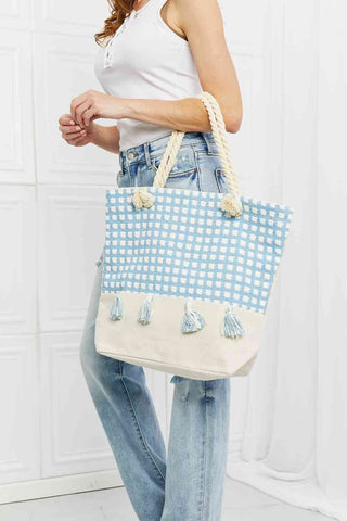 Shop Justin Taylor Picnic Date Tassel Tote Bag Now On Klozey Store - Trendy U.S. Premium Women Apparel & Accessories And Be Up-To-Fashion!