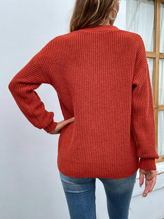 Shop Cutout V-Neck Rib-Knit Sweater Now On Klozey Store - Trendy U.S. Premium Women Apparel & Accessories And Be Up-To-Fashion!