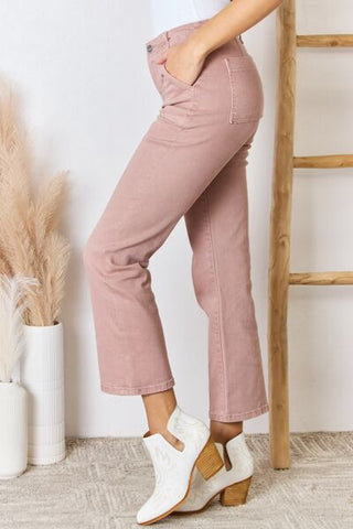 Shop RISEN Full Size High Rise Ankle Flare Jeans Now On Klozey Store - Trendy U.S. Premium Women Apparel & Accessories And Be Up-To-Fashion!