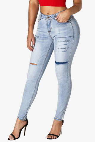 Shop Acid Wash Ripped Skinny Jeans Now On Klozey Store - Trendy U.S. Premium Women Apparel & Accessories And Be Up-To-Fashion!