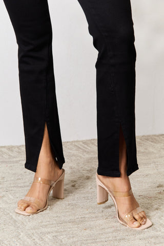 Shop BAYEAS Slit Bootcut Jeans Now On Klozey Store - Trendy U.S. Premium Women Apparel & Accessories And Be Up-To-Fashion!