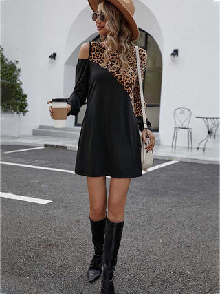 Shop Two-Tone Long Sleeve Mini Dress Now On Klozey Store - Trendy U.S. Premium Women Apparel & Accessories And Be Up-To-Fashion!