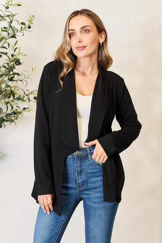 Shop Heimish Full Size Open Front Long Sleeve Blazer Now On Klozey Store - Trendy U.S. Premium Women Apparel & Accessories And Be Up-To-Fashion!