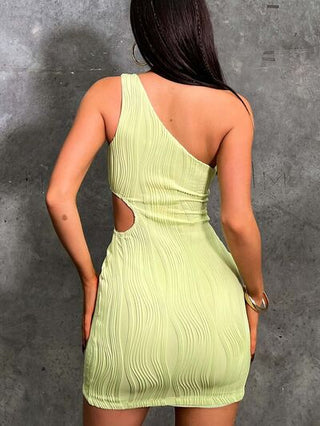 Shop One Shoulder Cutout Mini Dress Now On Klozey Store - Trendy U.S. Premium Women Apparel & Accessories And Be Up-To-Fashion!