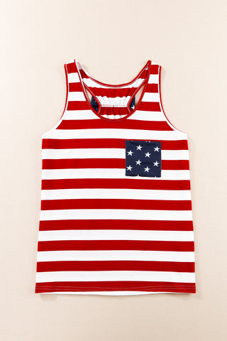 Shop Star and Stripe Scoop Neck Tank Now On Klozey Store - Trendy U.S. Premium Women Apparel & Accessories And Be Up-To-Fashion!