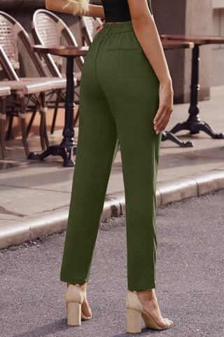 Shop Ankle-Length Straight Leg Pants with Pockets Now On Klozey Store - Trendy U.S. Premium Women Apparel & Accessories And Be Up-To-Fashion!