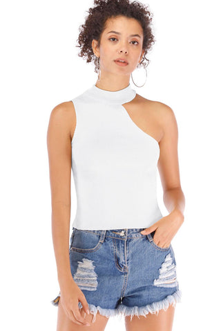 Shop Asymmetrical Sleeveless Rib-Knit Top Now On Klozey Store - Trnedy U.S. Premium Women Apparel & Accessories And Be Up-To-Fashion!