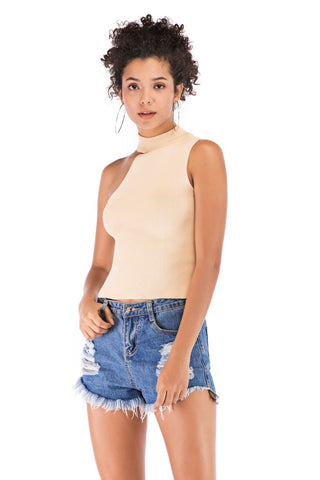 Shop Asymmetrical Sleeveless Rib-Knit Top Now On Klozey Store - Trnedy U.S. Premium Women Apparel & Accessories And Be Up-To-Fashion!