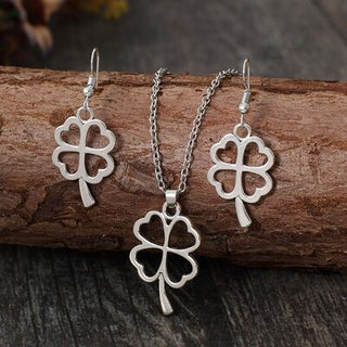 Shop Lucky Clover Alloy Earrings and Necklace Jewelry Set Now On Klozey Store - U.S. Fashion And Be Up-To-Fashion!