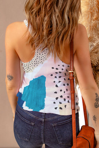 Shop Printed Racerback Tank Now On Klozey Store - Trendy U.S. Premium Women Apparel & Accessories And Be Up-To-Fashion!