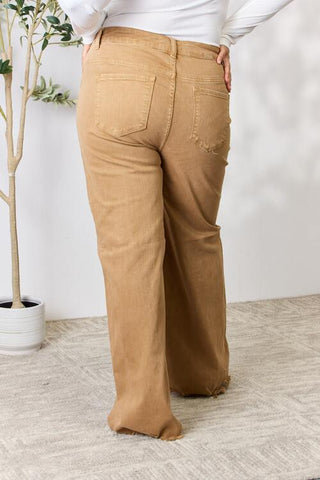 Shop RISEN Full Size Fringe Hem Wide Leg Jeans Now On Klozey Store - U.S. Fashion And Be Up-To-Fashion!