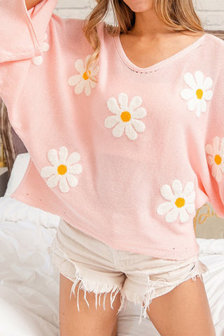 Shop Flower Pattern Long Sleeve Sweater Now On Klozey Store - Trendy U.S. Premium Women Apparel & Accessories And Be Up-To-Fashion!