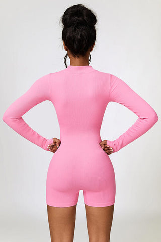 Shop Half Zip Long Sleeve Active Romper Now On Klozey Store - Trendy U.S. Premium Women Apparel & Accessories And Be Up-To-Fashion!