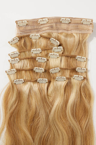 Shop 18" 100g #27/613 Clip-in Hair Extensions Human Virgin Hair Now On Klozey Store - Trendy U.S. Premium Women Apparel & Accessories And Be Up-To-Fashion!