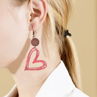 Shop Cutout Heart Shape Wood Earrings Now On Klozey Store - Trendy U.S. Premium Women Apparel & Accessories And Be Up-To-Fashion!