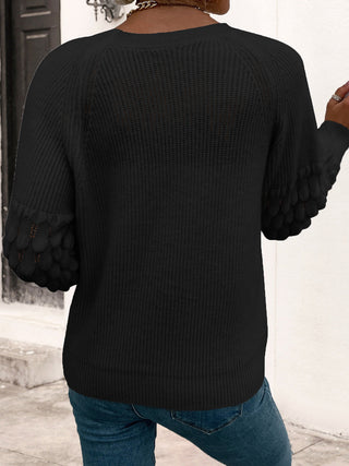 Shop Rib-Knit Round Neck Sweater Now On Klozey Store - Trendy U.S. Premium Women Apparel & Accessories And Be Up-To-Fashion!