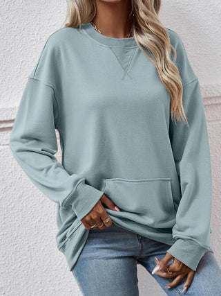 Shop Round Neck Long Sleeve Sweatshirt Now On Klozey Store - U.S. Fashion And Be Up-To-Fashion!