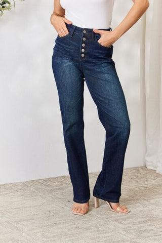 Shop Judy Blue Full Size Button-Fly Straight Jeans Now On Klozey Store - U.S. Fashion And Be Up-To-Fashion!