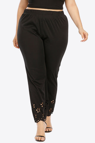 Shop Plus Size Openwork Elastic Waist Pants Now On Klozey Store - U.S. Fashion And Be Up-To-Fashion!