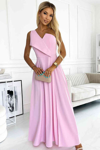Shop One-Shoulder Sleeveless Maxi Dress Now On Klozey Store - U.S. Fashion And Be Up-To-Fashion!