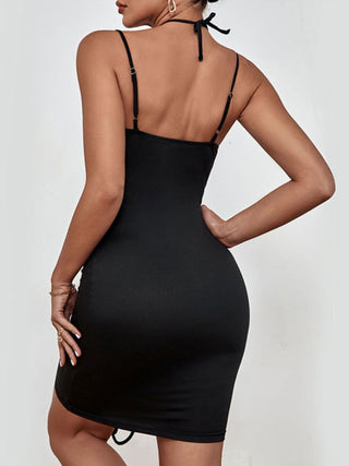 Shop Drawstring Halter Neck Mini Dress Now On Klozey Store - Trnedy U.S. Premium Women Apparel & Accessories And Be Up-To-Fashion!