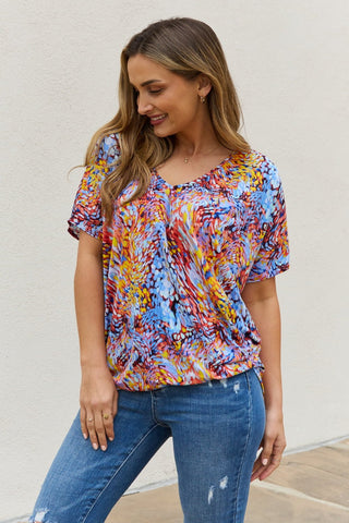 Shop Be Stage Full Size Printed Dolman Flowy Top Now On Klozey Store - U.S. Fashion And Be Up-To-Fashion!