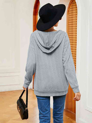 Shop Lace-Up Long Sleeve Hoodie Now On Klozey Store - U.S. Fashion And Be Up-To-Fashion!