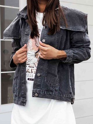Shop Collared Neck Button Down Denim Jacket Now On Klozey Store - U.S. Fashion And Be Up-To-Fashion!