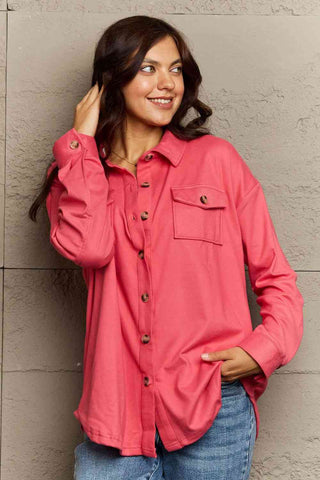 Shop Ninexis Collared Neck Buttoned Front Pocket Jacket Now On Klozey Store - Trendy U.S. Premium Women Apparel & Accessories And Be Up-To-Fashion!