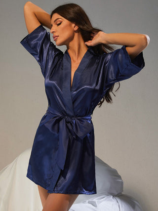 Shop Belted Half Sleeve Robe Now On Klozey Store - Trendy U.S. Premium Women Apparel & Accessories And Be Up-To-Fashion!