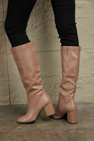 Shop East Lion Corp Block Heel Knee High Boots Now On Klozey Store - Trendy U.S. Premium Women Apparel & Accessories And Be Up-To-Fashion!