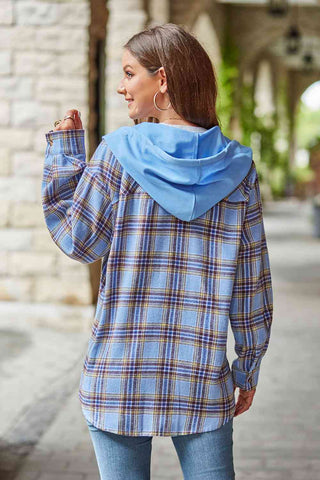 Shop Plaid Long Sleeve Hooded Jacket Now On Klozey Store - Trendy U.S. Premium Women Apparel & Accessories And Be Up-To-Fashion!