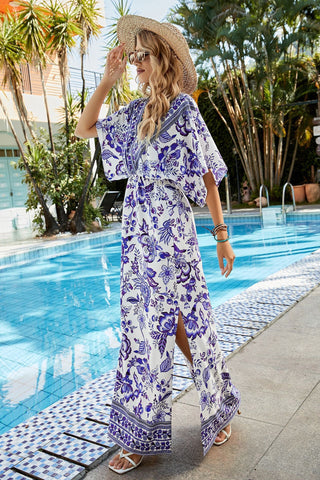Shop Bohemian Dolman Sleeve Side Slit Maxi Dress Now On Klozey Store - U.S. Fashion And Be Up-To-Fashion!