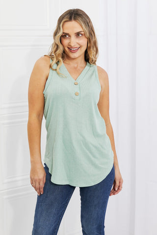 Shop BOMBOM One Wish Ribbed Knit Top in Gum Leaf Now On Klozey Store - Trendy U.S. Premium Women Apparel & Accessories And Be Up-To-Fashion!