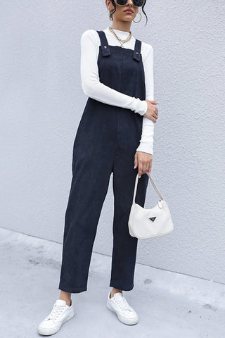 Shop Button Detail Corduroy Overalls with Side Pockets Now On Klozey Store - Trendy U.S. Premium Women Apparel & Accessories And Be Up-To-Fashion!