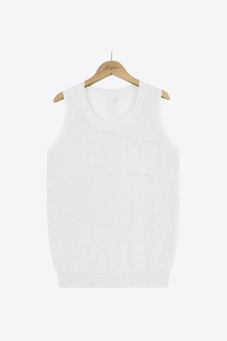 Shop Buttoned Pocket Knit Tank Now On Klozey Store - Trendy U.S. Premium Women Apparel & Accessories And Be Up-To-Fashion!