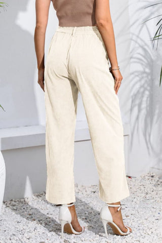 Shop Buttoned Straight Hem Long Pants Now On Klozey Store - Trendy U.S. Premium Women Apparel & Accessories And Be Up-To-Fashion!