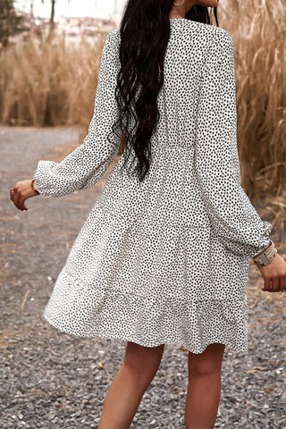 Shop Lace Trim V-Neck Long Sleeve Dress Now On Klozey Store - Trendy U.S. Premium Women Apparel & Accessories And Be Up-To-Fashion!