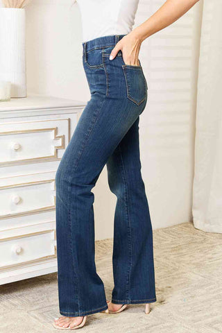 Shop Judy Blue Full Size Elastic Waistband Straight Jeans Now On Klozey Store - Trendy U.S. Premium Women Apparel & Accessories And Be Up-To-Fashion!