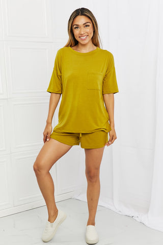 Shop Zenana In The Moment Full Size Lounge Set in Olive Mustard Now On Klozey Store - U.S. Fashion And Be Up-To-Fashion!