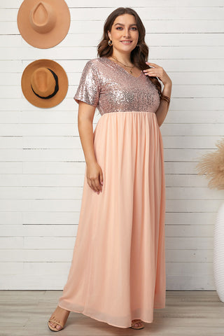 Shop Plus Size Sequined Spliced Maxi Dress Now On Klozey Store - U.S. Fashion And Be Up-To-Fashion!