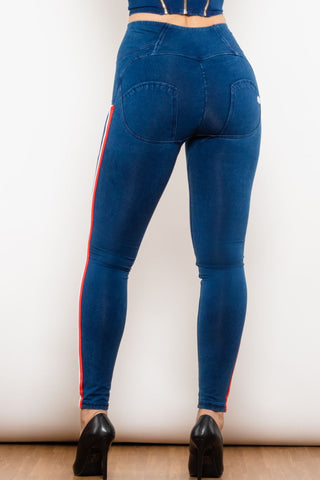 Shop Side Stripe Zip Closure Skinny Jeans Now On Klozey Store - Trendy U.S. Premium Women Apparel & Accessories And Be Up-To-Fashion!