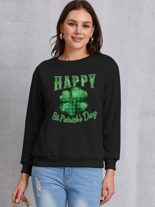 Shop HAPPY ST. PATRICK'S DAY Dropped Shoulder Sweatshirt Now On Klozey Store - Trendy U.S. Premium Women Apparel & Accessories And Be Up-To-Fashion!