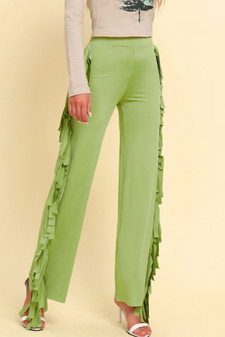 Shop Fringe Trim Wide Leg Pants Now On Klozey Store - U.S. Fashion And Be Up-To-Fashion!