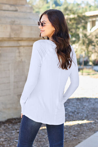 Shop Basic Bae Full Size Round Neck Long Sleeve T-Shirt Now On Klozey Store - Trendy U.S. Premium Women Apparel & Accessories And Be Up-To-Fashion!