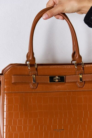Shop David Jones Texture PU Leather Handbag Now On Klozey Store - Trendy U.S. Premium Women Apparel & Accessories And Be Up-To-Fashion!