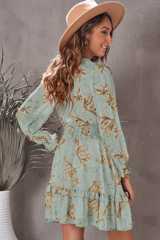 Shop Floral Deep V Flounce Sleeve Mini Dress Now On Klozey Store - U.S. Fashion And Be Up-To-Fashion!